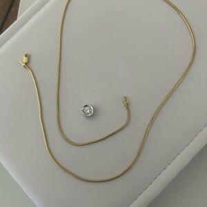 14k Snake chain and Diamond Pendant